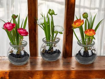 Preview: Blumenkorb hängend und bepflanzt.